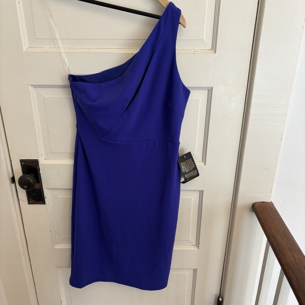Bebe Women's Royal Blue Bodycon One Shoulder Cutout Sheath Dress Size M New $119